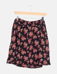 Jupe Courte Femme K Woman Taille 44 - Imprimé Floral Rose Pêche - Style Volant été