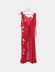 Chemisier Femme En Soie 100% Lorella Braglia - Taille 42 (US 6) - Imprimé Floral Bleu Transparent - Occasion Très Bon état