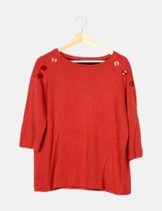 Sweat-shirt Betty Barclay Pour Femme - Structure Côtelée - Manches 3/4 Superposées - Strass Et Motif Floral - Coupe Ample