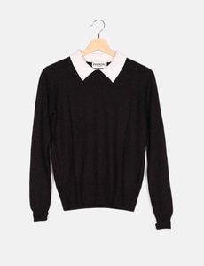 Jersey Con Camisa Mujer Suéter Primark Con Cuello Volante Y Capa