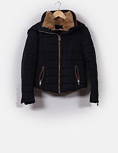 Plumífero de polipiel Negro Mujer | Abrigo Pimkie — Beansandcroydon