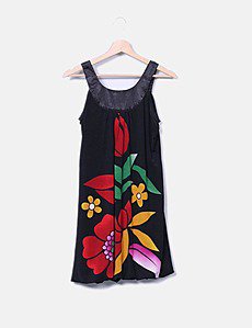 Robe Noire Sans Manches Pussycat Taille 14 à Motifs Oiseaux - Longueur Mini - 100% Polyester