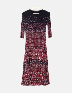 Adolfo Dominguez Vestido negro estampado floral
