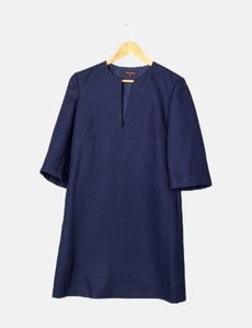 Adolfo Dominguez Vestido azul marino básico