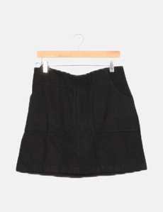 Jupe Femme NEXT Taille 20 – Noire, Motif Géométrique, Acrylique, Ligne A, Fermeture Éclair