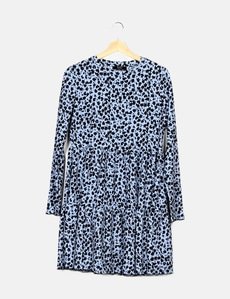 Bershka Vestido azul estampado floral