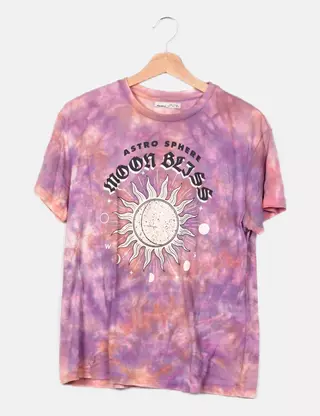 Pull&Bear Camiseta rosa estampada