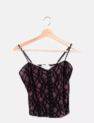 Haut Tunique En Dentelle Pimkie Taille L - Occasion Très Bon état, Blanc, Manches Longues, Style Décontracté