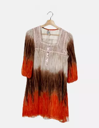 Robe Colorée Nowhy Taille 36 – Occasion Très Bon état, Coton, Style évasé